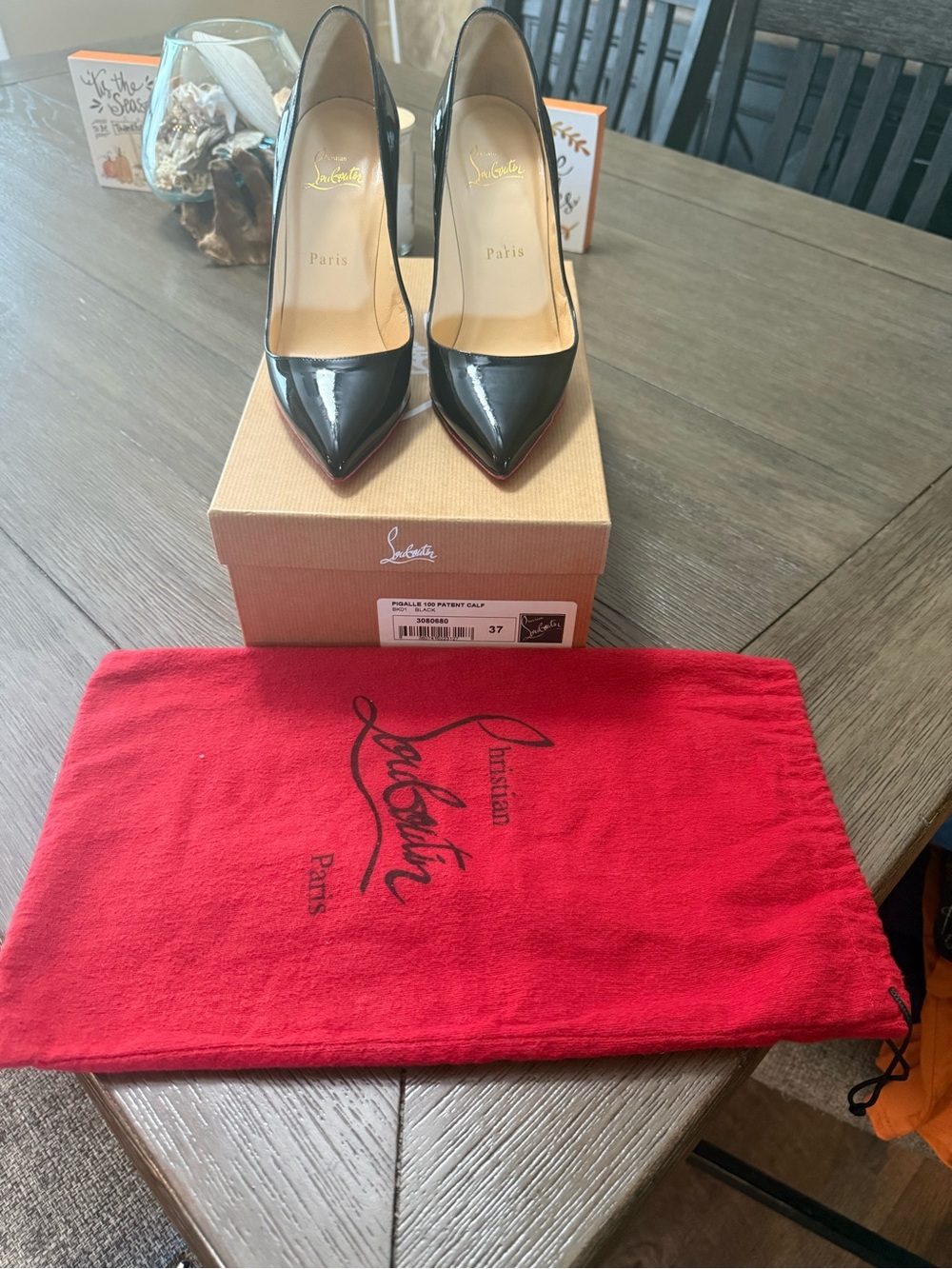 Christian Louboutin Black Patent Pigalle Pointed-Toe Pumps